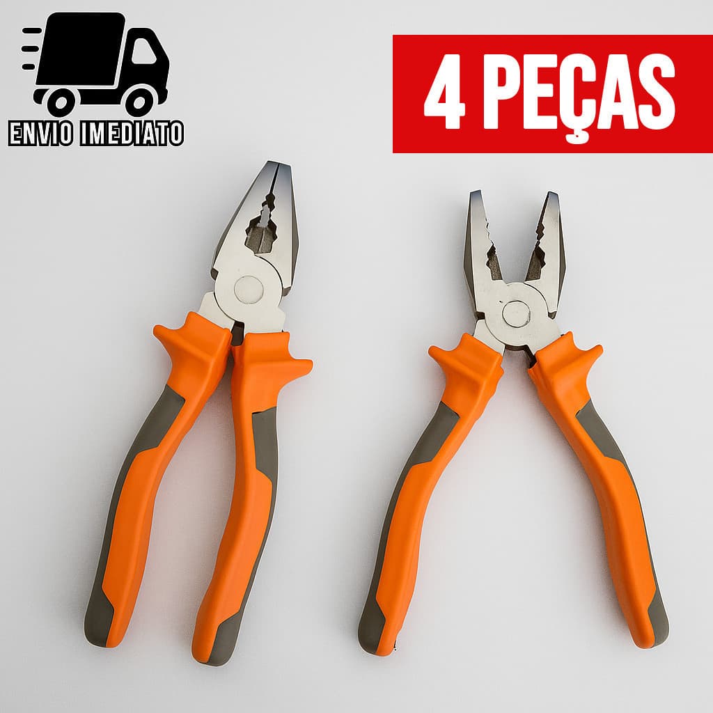Kit 4 Alicate Universal Profissional 8 Pol. Multiuso – Corte, Aperto, Isolado
