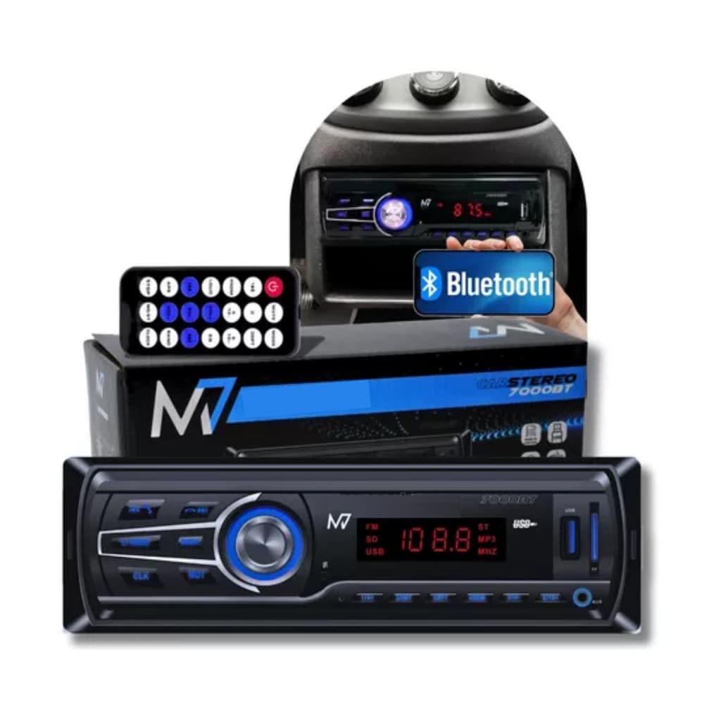 Radio Som Automotivo Bluetooth 7000bt MP3 Potente Display LED Usb Fm Melhor Que Pioneer