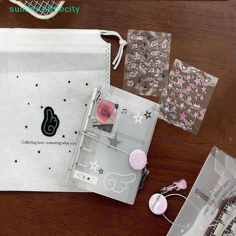 Prosperityussum M5 Fichário Tema De Música Scrapbook PP Sarja Tri-Fold Com Fecho De Gravata Álbum De Fotos Organizador D