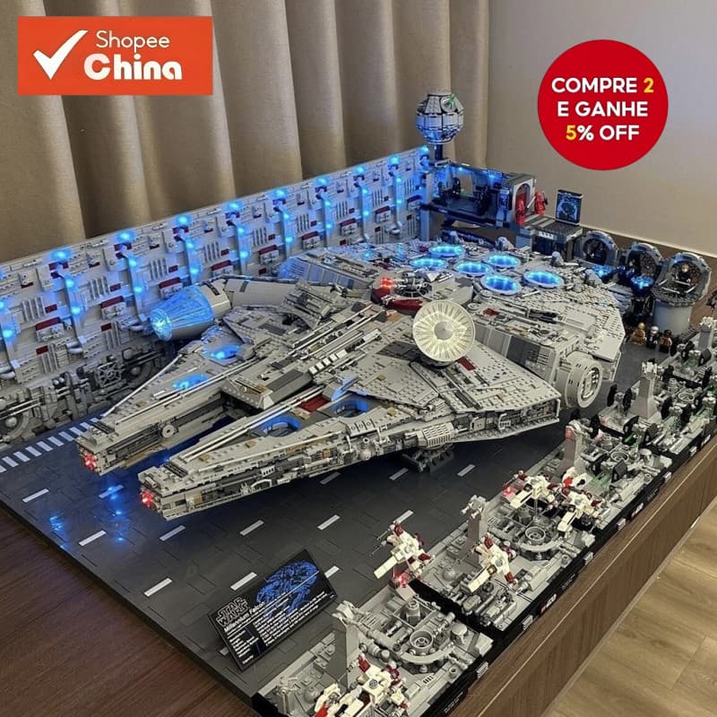 2500 peças de blocos de construção compatíveis com Lego Millennium Falcon, série de naves espaciais Star Wars para menin