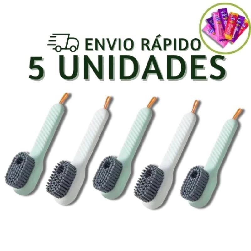 Escovas de Limpeza Multiuso com Dispenser Tênis, Sapatos e Roupas