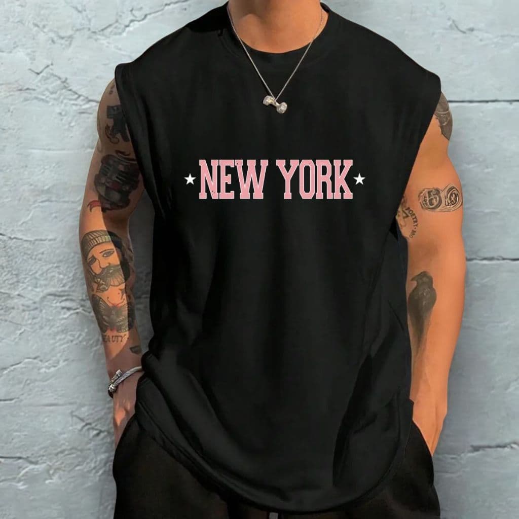 Regata Streetwear Camiseta Masculina Cavada Machão Tecido De Algodão NewCity Moda Verão Lazer Confortavel Envio Imediato