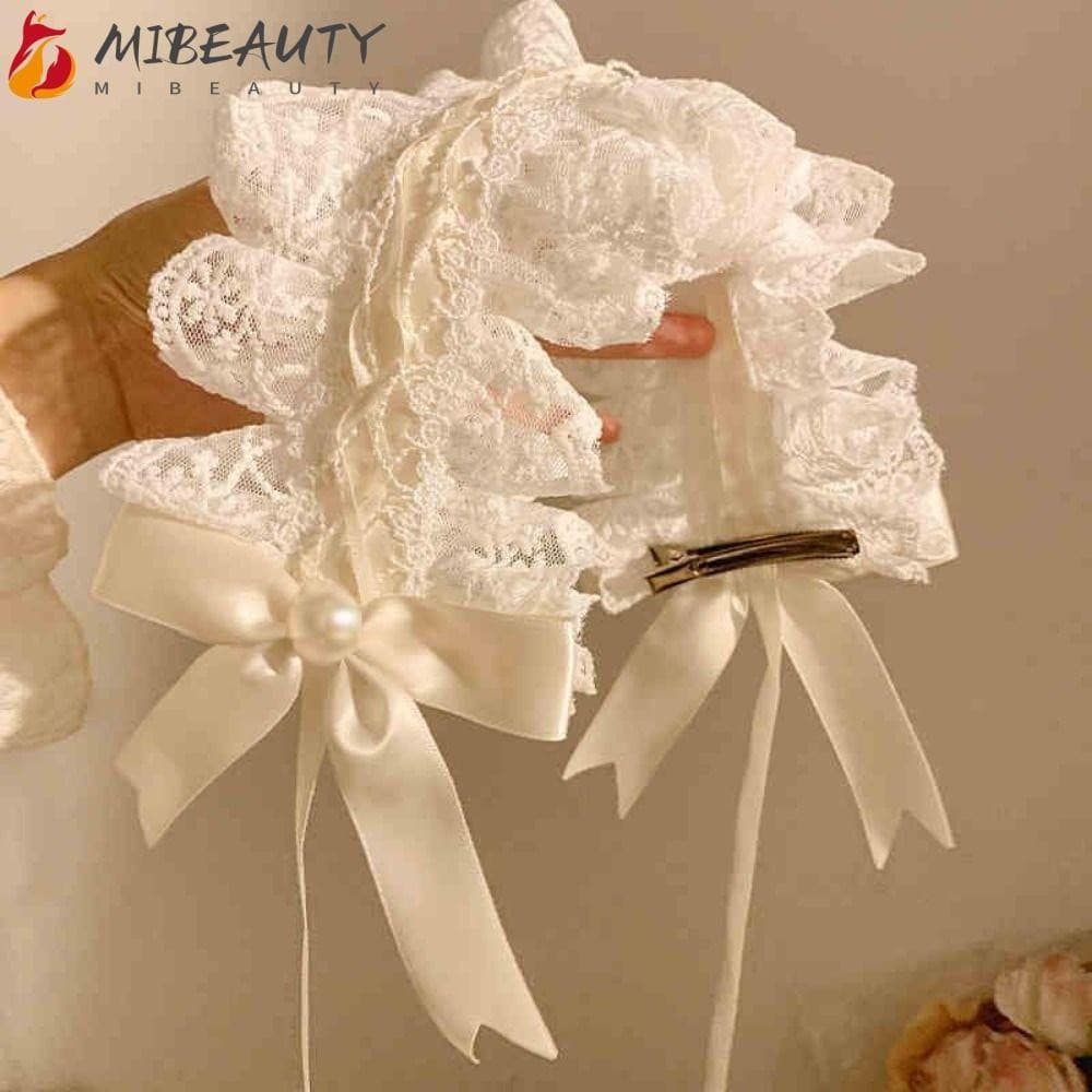 MIBEAUTY Tiara Com Orelhas De Gato , Envoltório De Cabeça De Renda Para Cosplay , Acessórios Cabelo Laço Lolita