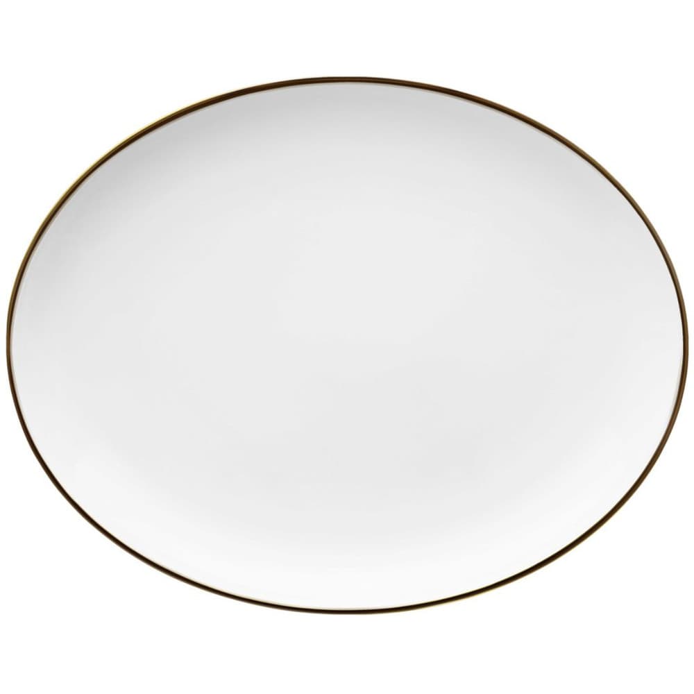 Travessa De Porcelana Flamingo Sofia Branco Com Dourado Oxford
