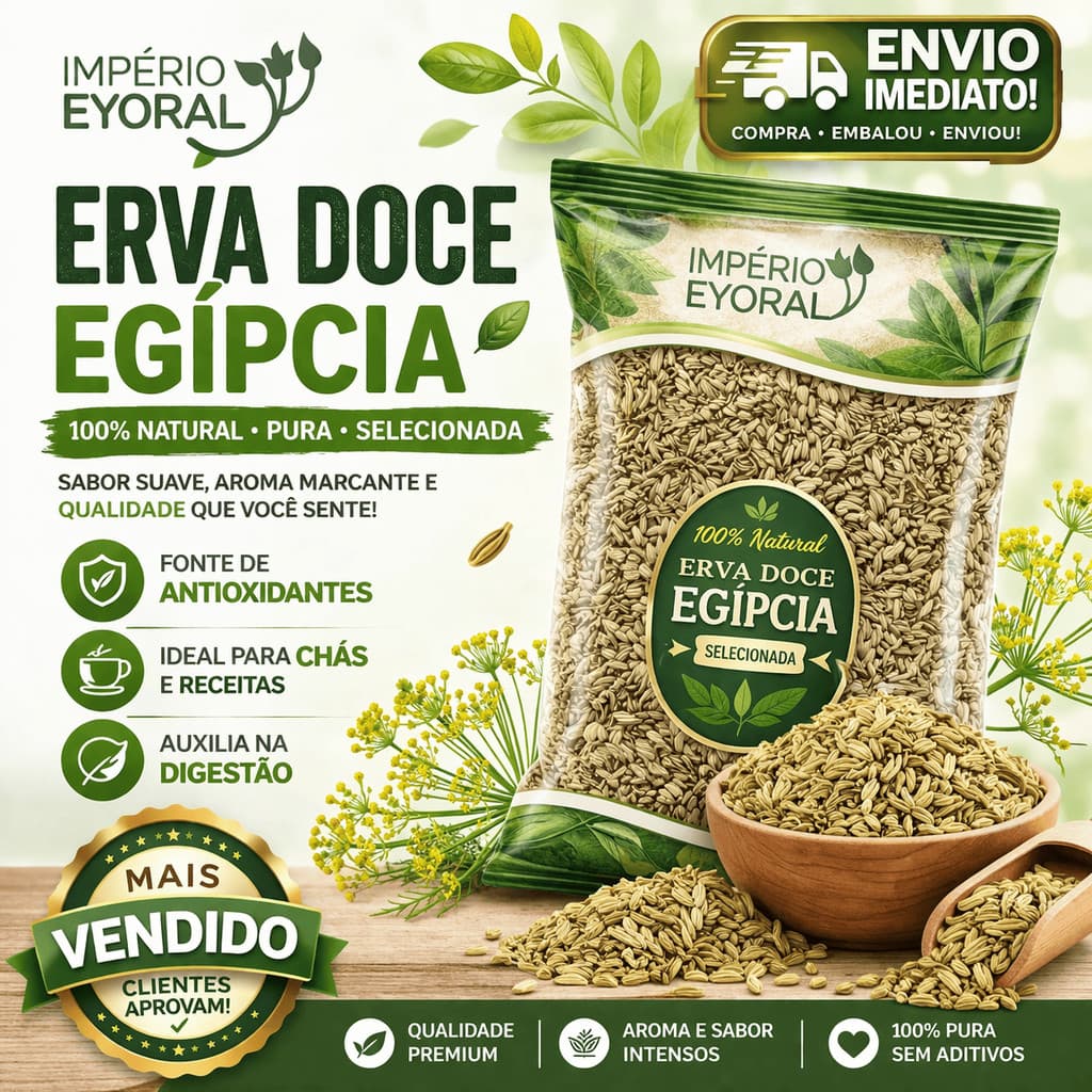 Erva Doce Chá Safra Selecionada 50g, 100g, 500g, 1KG