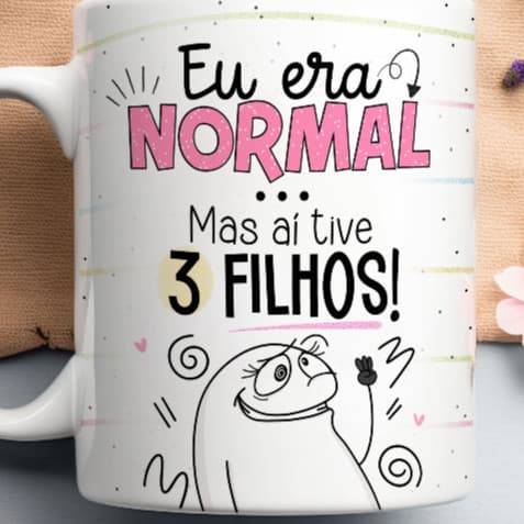 Caneca Flork Mãe Frases Divertidas Porcelana 325ml Presente