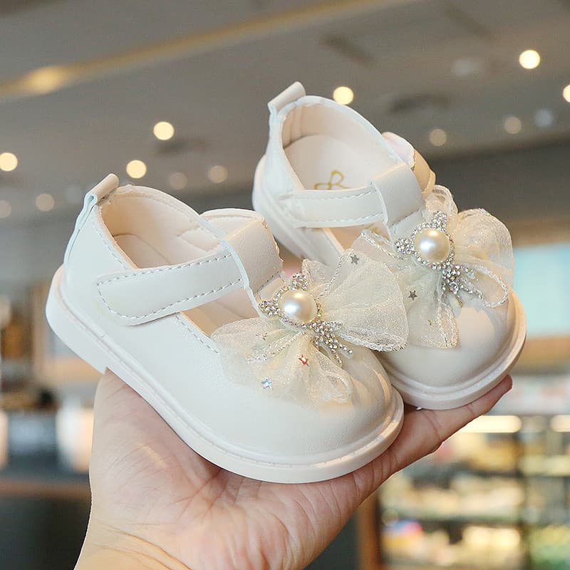 Novo bebê de um ano de idade menina princesa sapatos outono moda bebê sola macia sapatos da criança crianças versão core