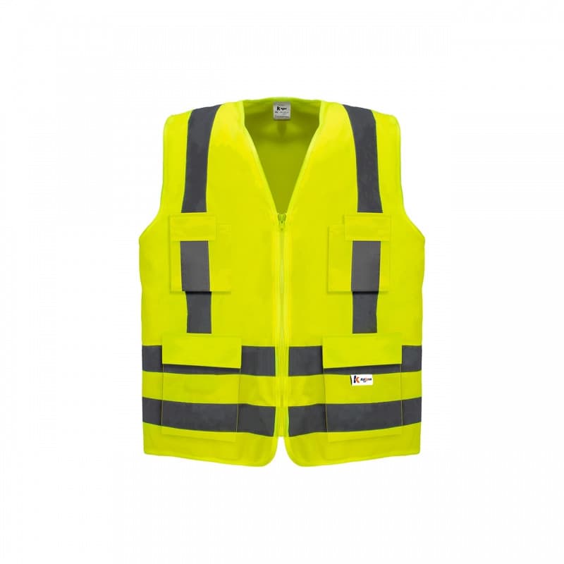 Colete de Segurança Refletivo Fluorescente com 4 Bolsos Kalipso