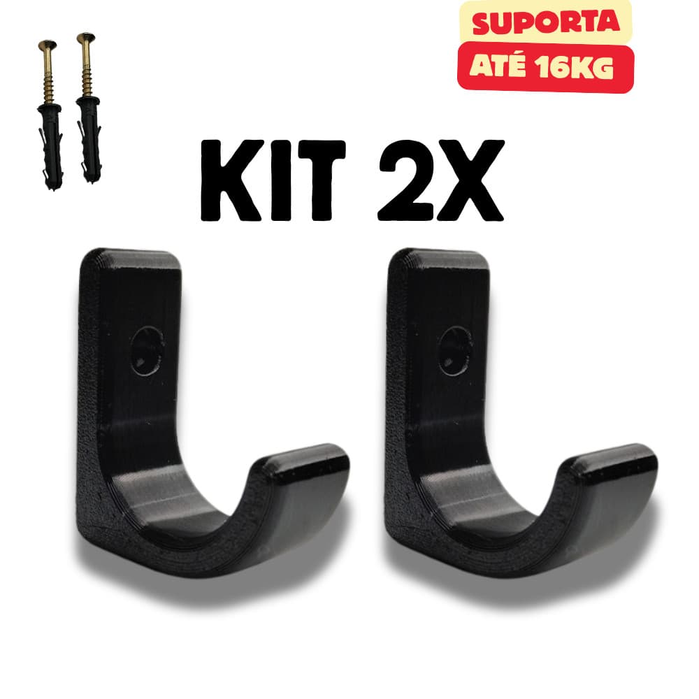 KIT 2 Gancho Grande Reforçado Multiuso de Parede