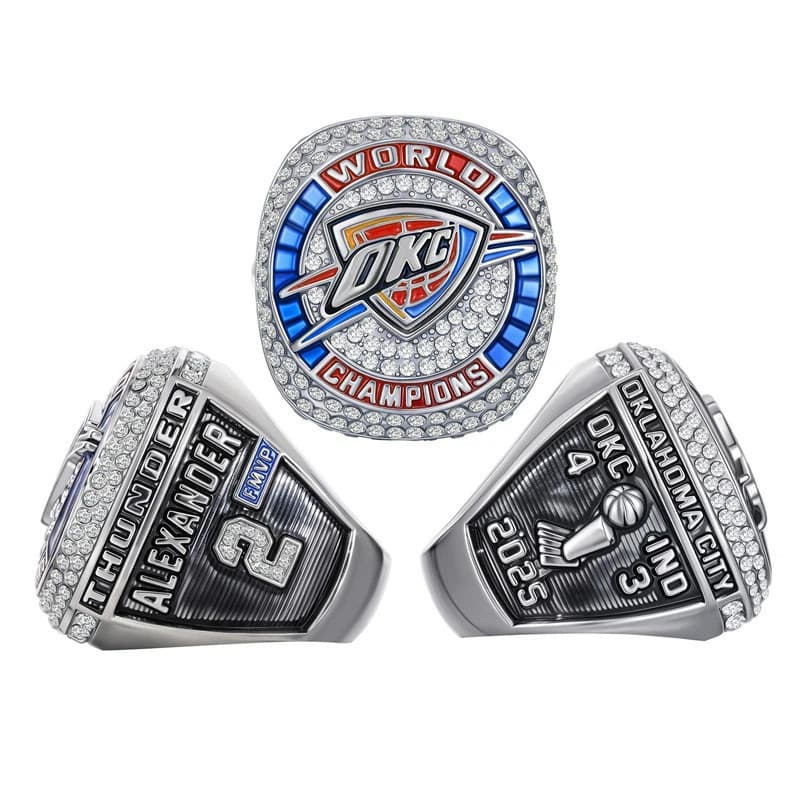 Anel comemorativo de alta qualidade NBA2025 Thunder Championship Ring Oklahoma Thunder MVP Anel de basquete