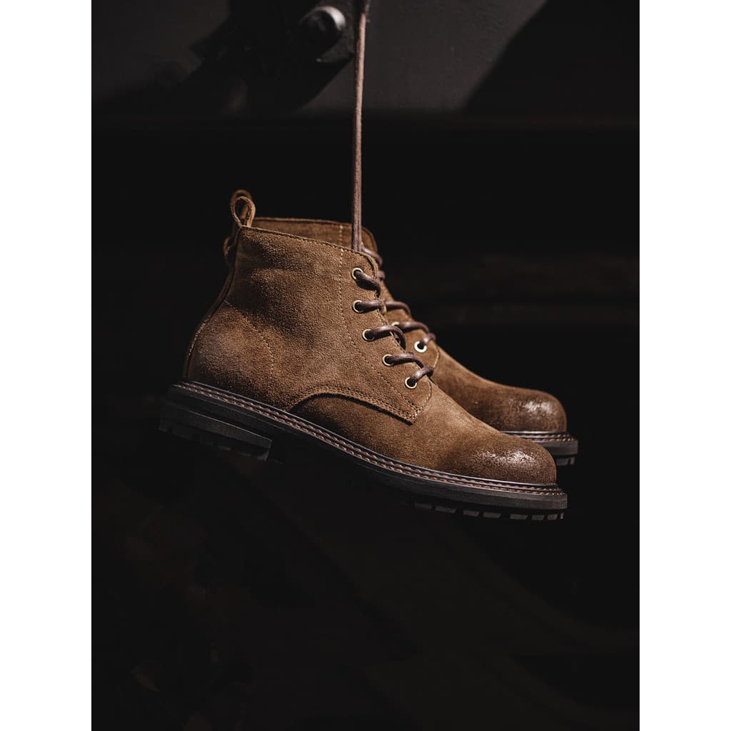 Botas masculinas botas gerais Retro Martin botas cor polida botas de deserto de cano alto sapatos de dedo grande casuais