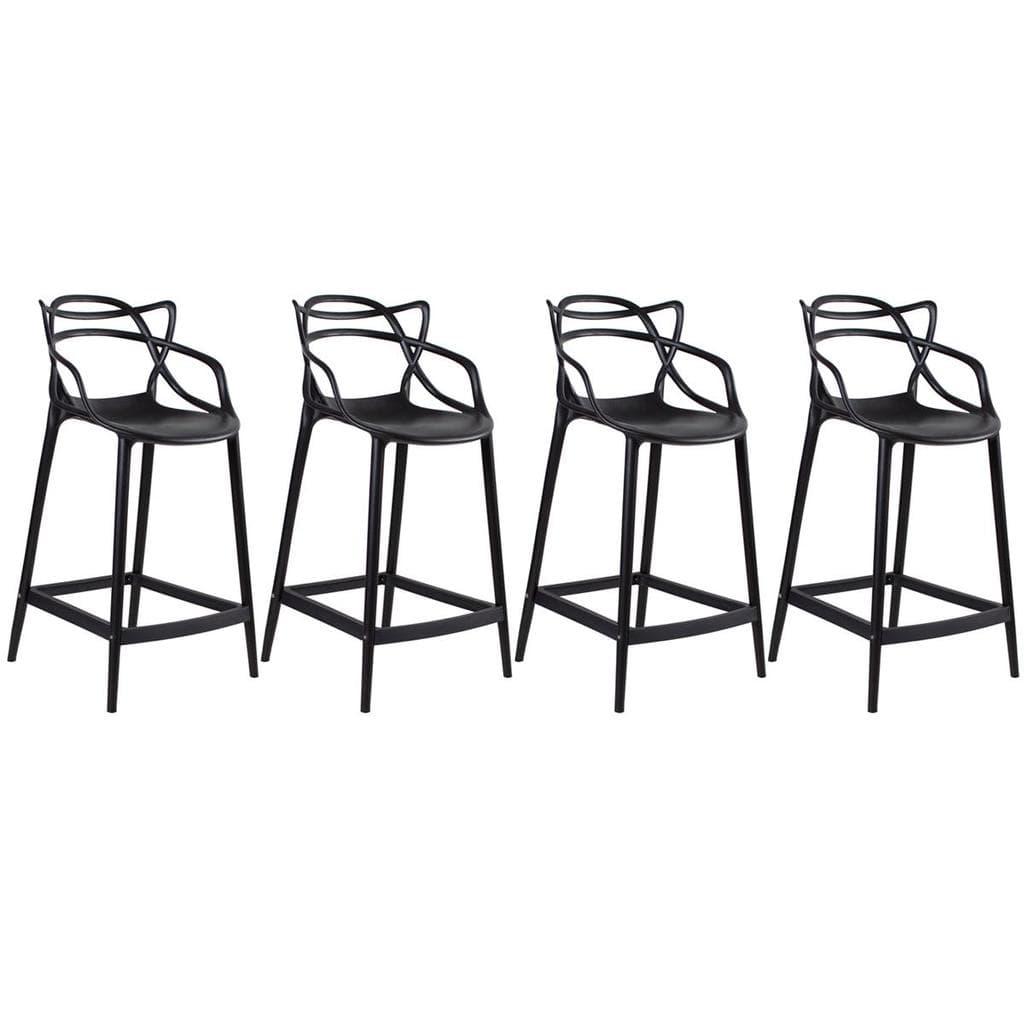 Kit 4 Banquetas Laráz Master Allegra 66cm - Preto