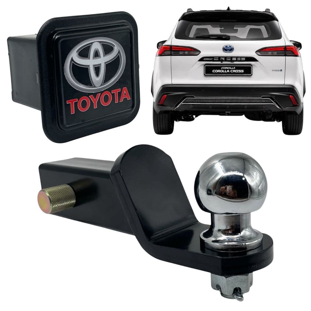 Ponteira Engate Removível Corolla Cross Todos Modelos Encaixe 5x5cm + Tampão Preto Personalizado