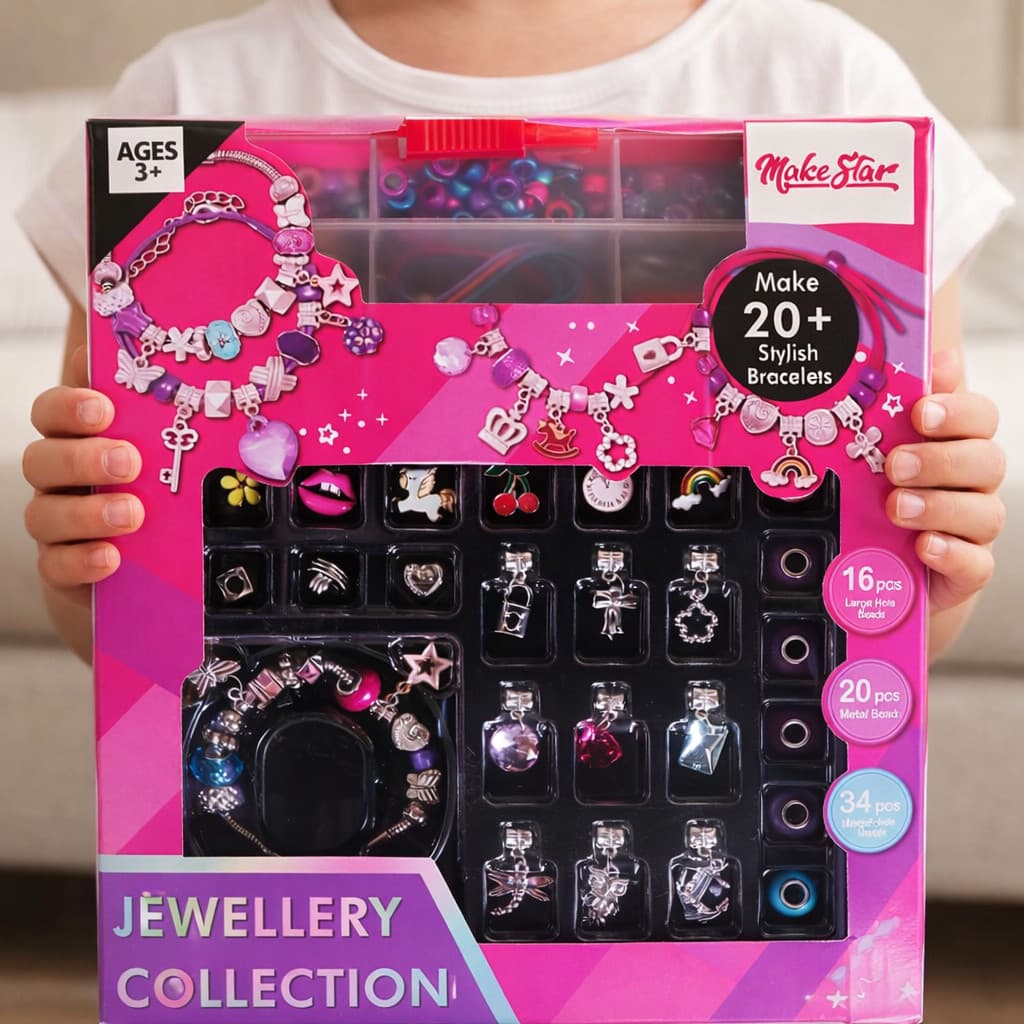 Kit Miçangas Infantil Completo Pulseiras Com Maleta DIY