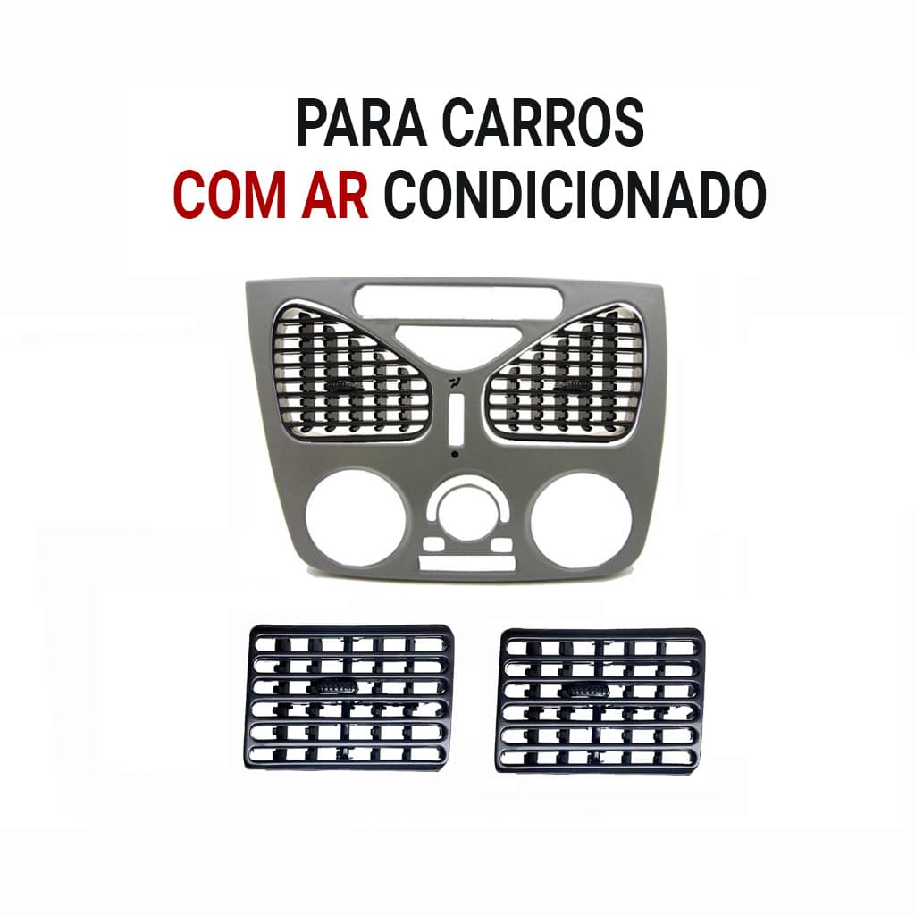 Kit Moldura Painel COM AR Difusores Fiat Palio Siena Strada Weekend 2001 2002 2003 2004 2005 2006 2007 08 09 10 2011
