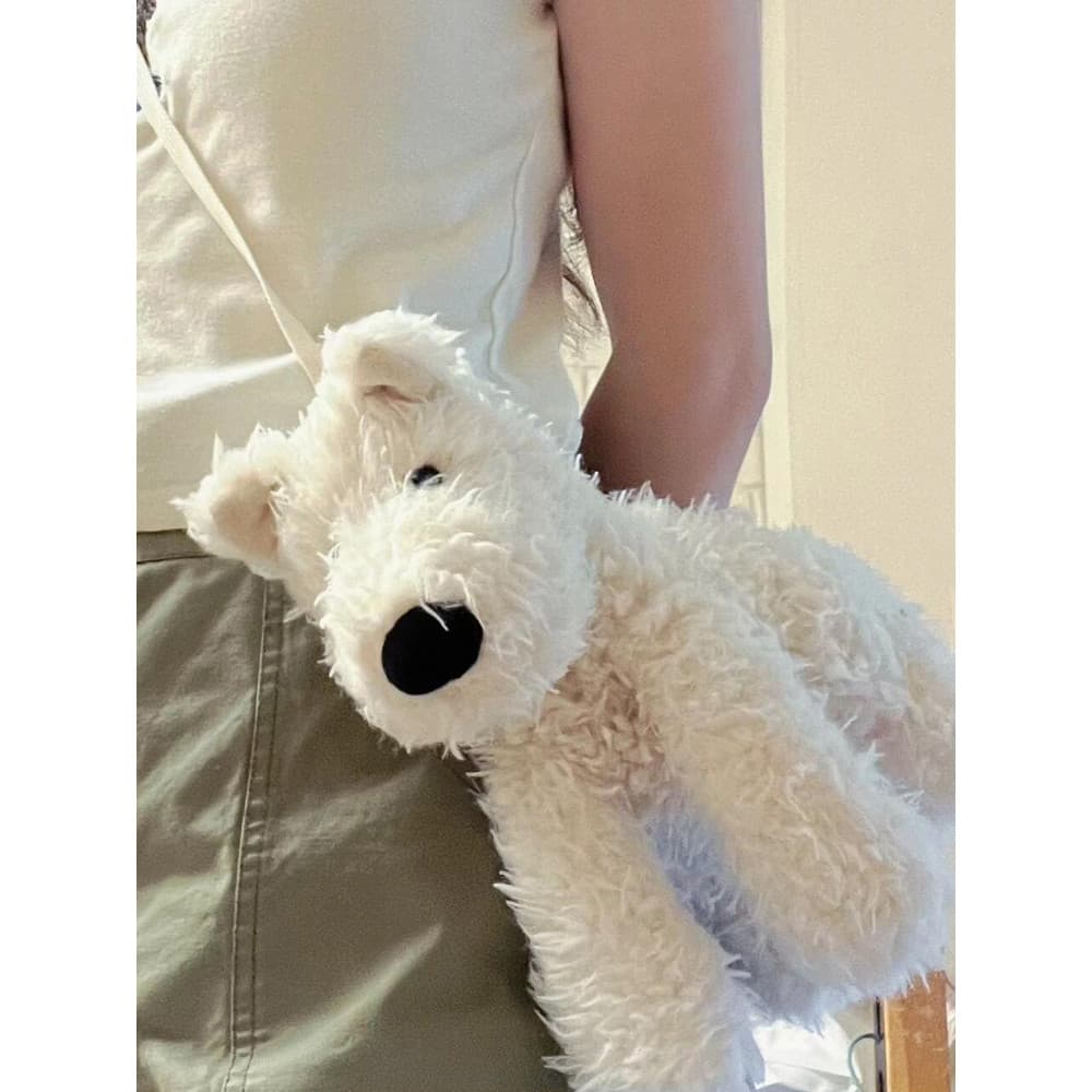 Novo West Highland bolsa mensageiro de pelúcia boneca dos desenhos animados bolsa de ombro bonito filhote de cachorro pr