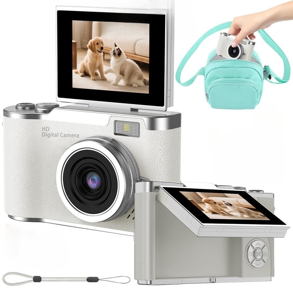 Câmera digital Com zoom 4K CCD 8x , Adequada Para Fotografia De Estudante , Compacta 48MP , 180 ° selfie Tela flip (Cart