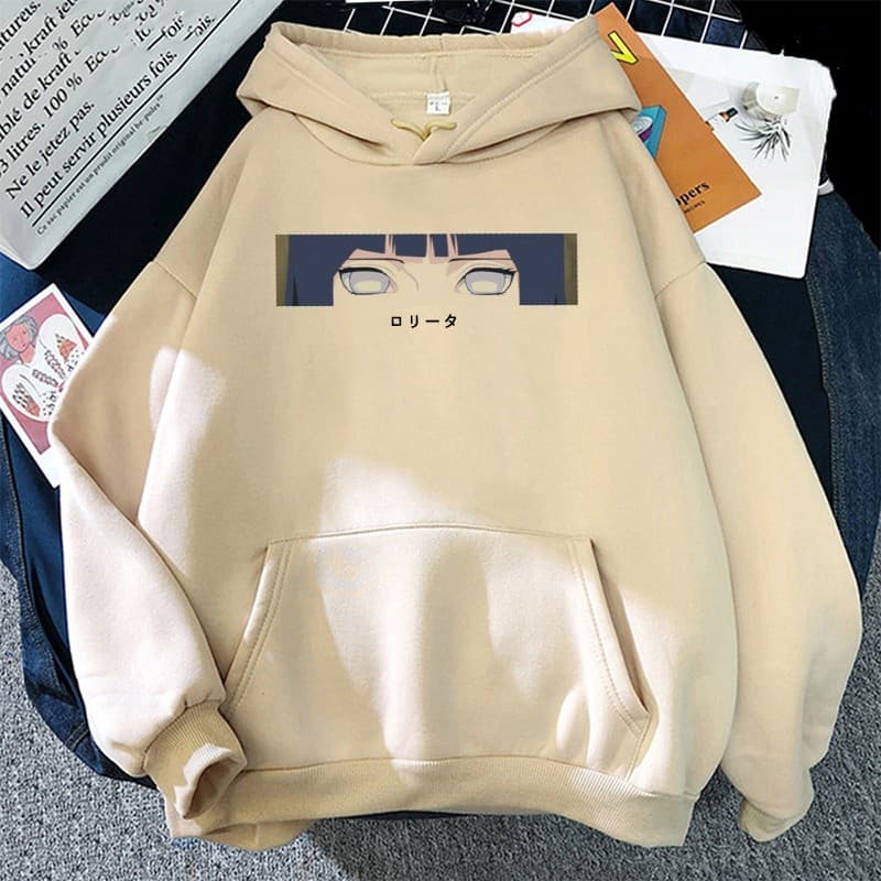Moletom Canguru Estampado Anime Naruto Rosto Hinata Blusa De Frio Unissex 100% Algodão