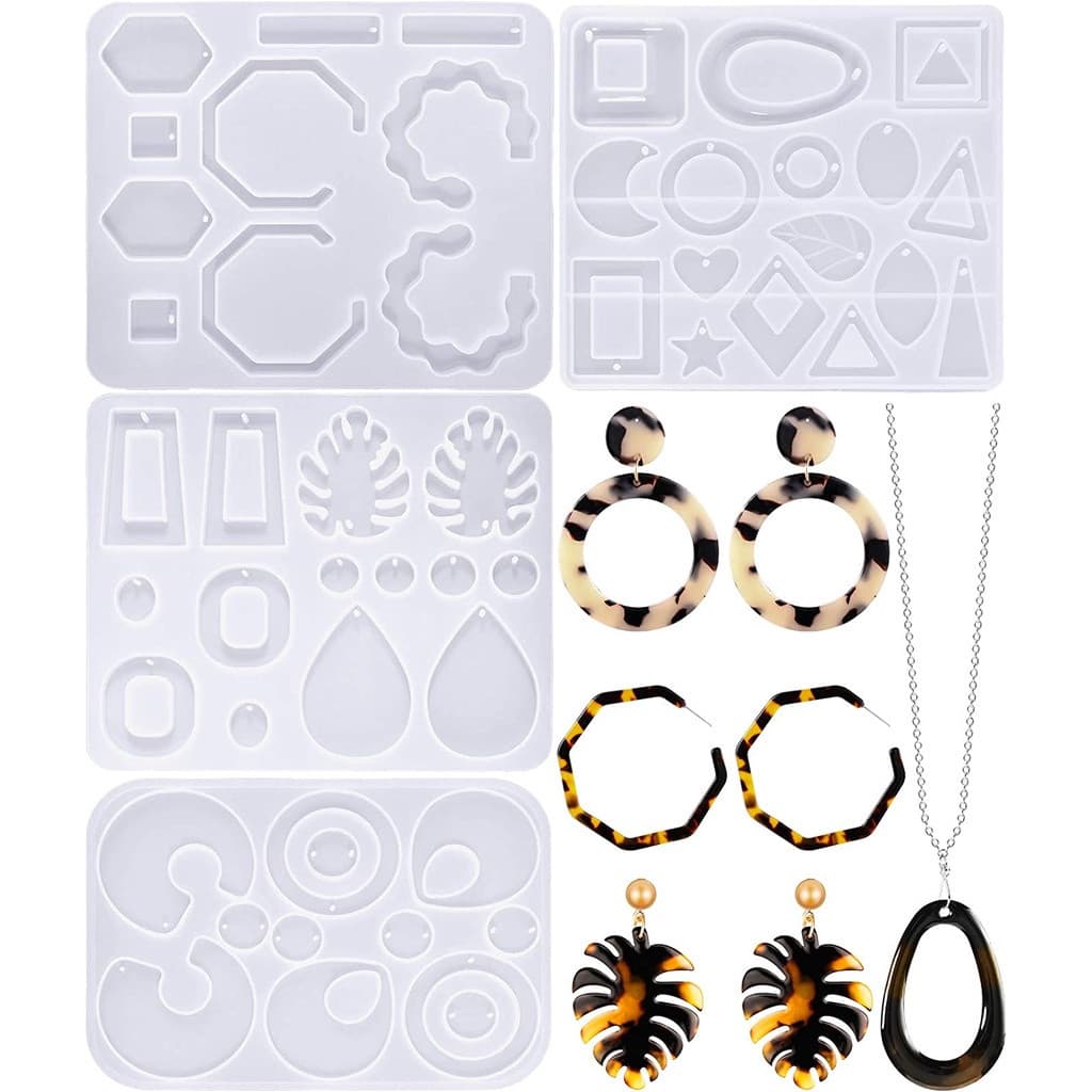Moldes De Resina Para Brincos Fundição De Jóias Silicone Epóxi Femininos DIY , Pingente De Artesanal