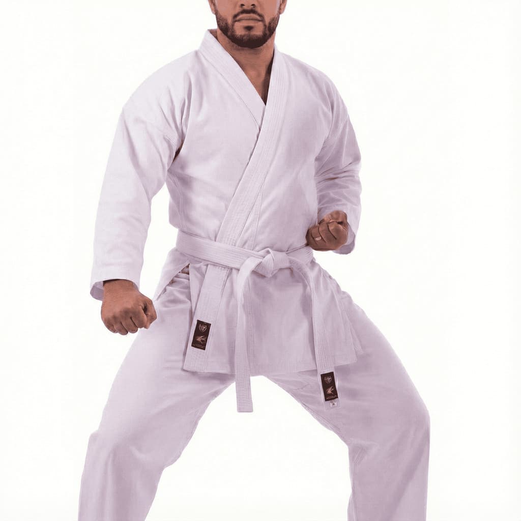 Kimono Karatê Adulto Branco 100% Algodão com Faixa Tecido Reforçado
