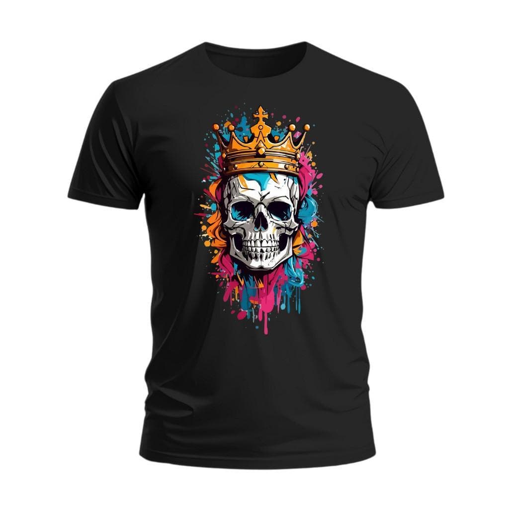 Camiseta Caveira Colorida Masculina Personalizada 100% Algodão Camisa T-Shirt
