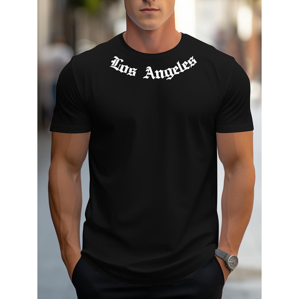 Camiseta Masculina Los Angeles 100% Algodao Moda Estilo