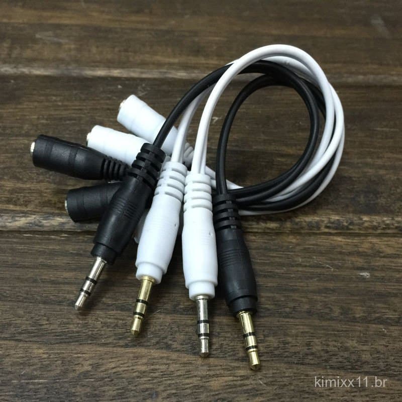 Cabo divisor de fone de ouvido de 3,5 mm, cabo de áudio um-para-dois para casais, cabo macho para duas fêmeas banhado a