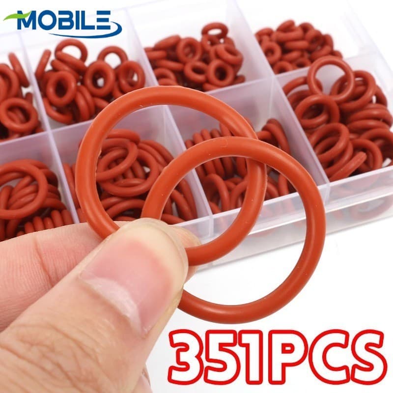 Anéis De Vedação Para Encanamento E Automotivo | Kit De Silicone 351 Unidades/Caixa Com 10 Tamanhos , Resistente Ao Calo