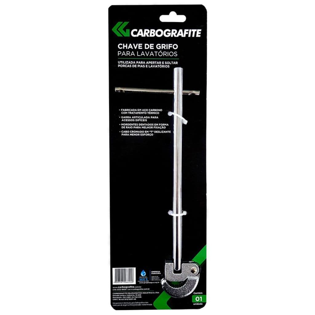 Chave de Grifo para Lavatórios Aço 012257212 Carbografite