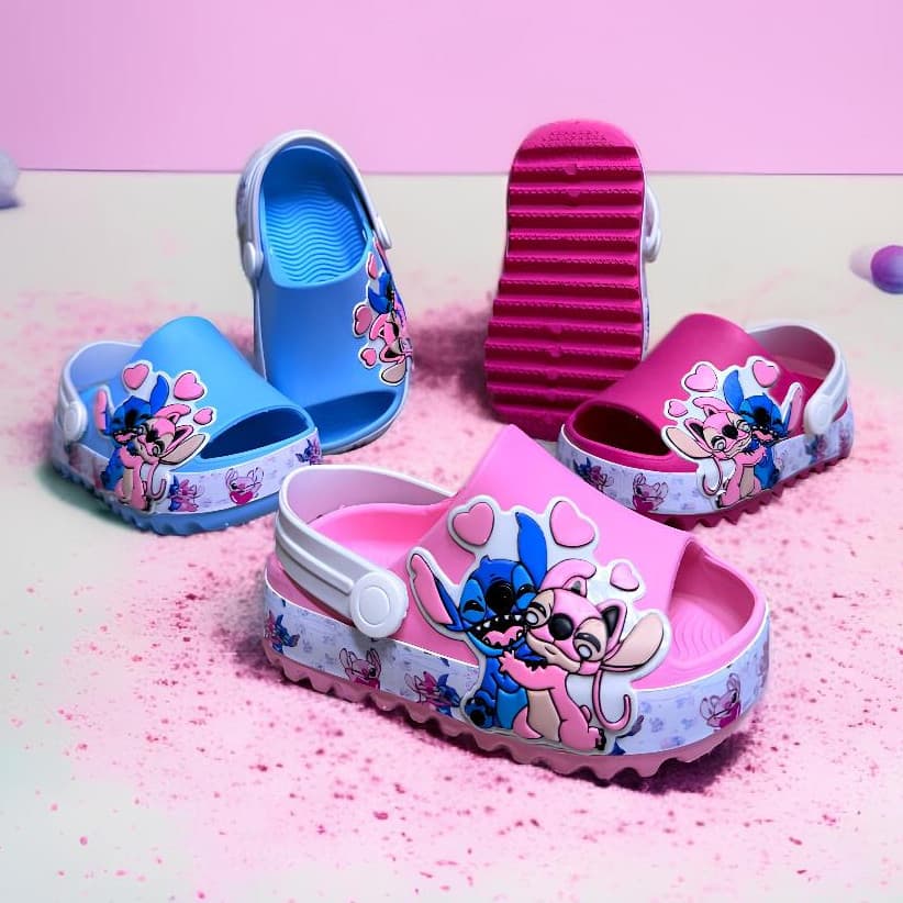 Sandália Babuche Menina Bebe Baby Stitch Macia Confortável Calce Fácil Delicada Lançamento Antiderrapante