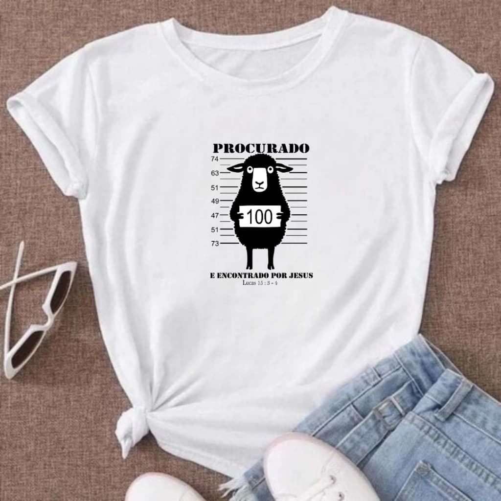 Camiseta Feminina Gospel Ovelha Crente Moda Verão Qualquer Ocasião