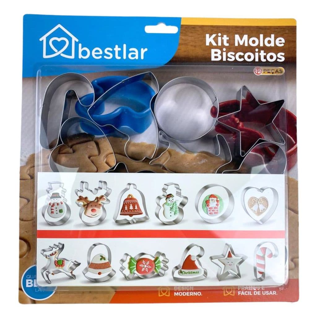 Conjunto Molde para Biscoito Natalino 12 Peças - Central
