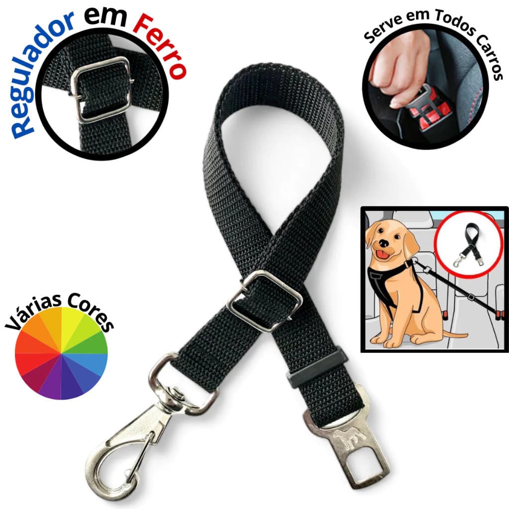 Cinto de segurança pet universal compatível com todos os modelos de veículos para cães e gatos viagem
