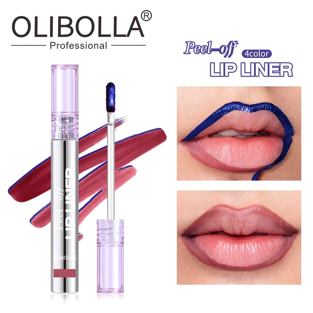 OLIBOLLA Tear-Off Lip Gloss Fosco de Longa Duração À Prova D 'Água Azul Perolado Peeling Lip Liner