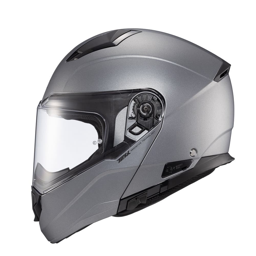 Capacete Escamoteável Texx Kratos Solid Titanium Cinza Fosco Todos Tamanhos