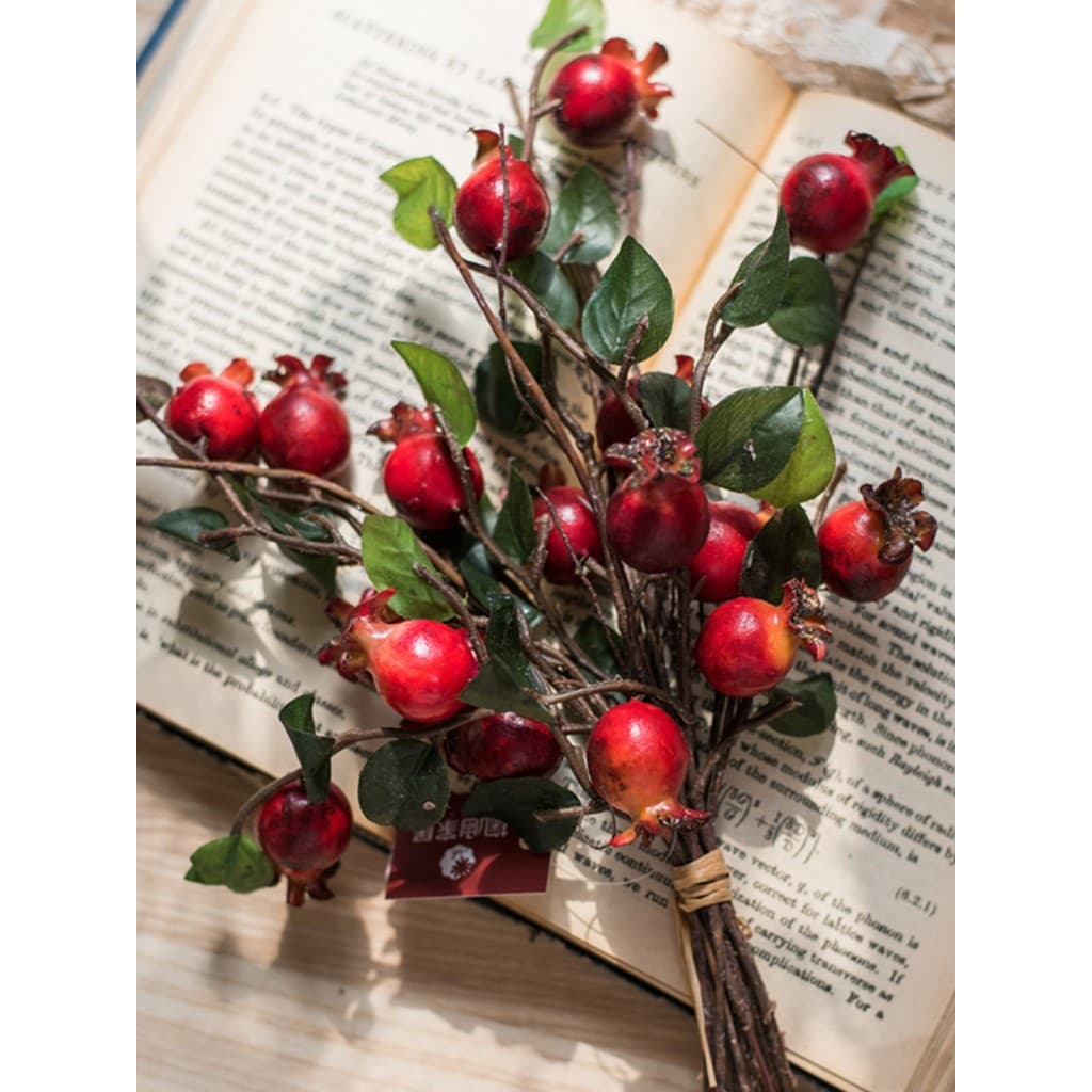 Juhan rosa mosqueta lidar com pacote simulação planta frutas ano novo decoração ornamentos arranjo de flores florais ace