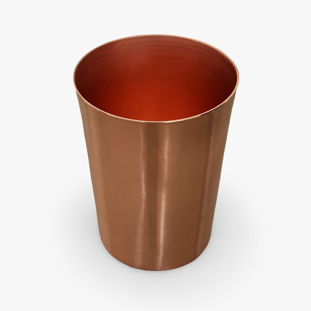 Copo Cobre Puro 350ml Firme Saúde Ioga Ayurvédica Sem Verniz