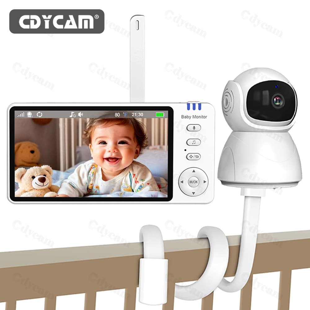 5 Polegadas Babá Eletrônica Câmera Sem Fio Modo Vox Com Monitor Visão Noturna com suporte