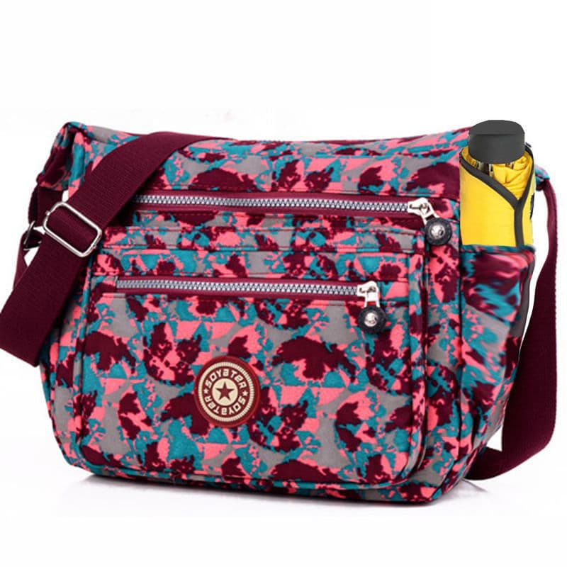 Bolsa de lona impressa bolsa mensageiro feminina bolsa de mãe idosa de meia-idade leve bolsa de ombro à prova d'água Cas