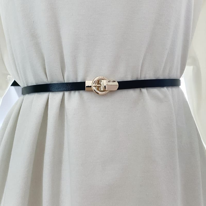 Cinto de couro genuíno vestido decorativo feminino verão macacão cinto fino terno combinando saia elegante All-Match cin