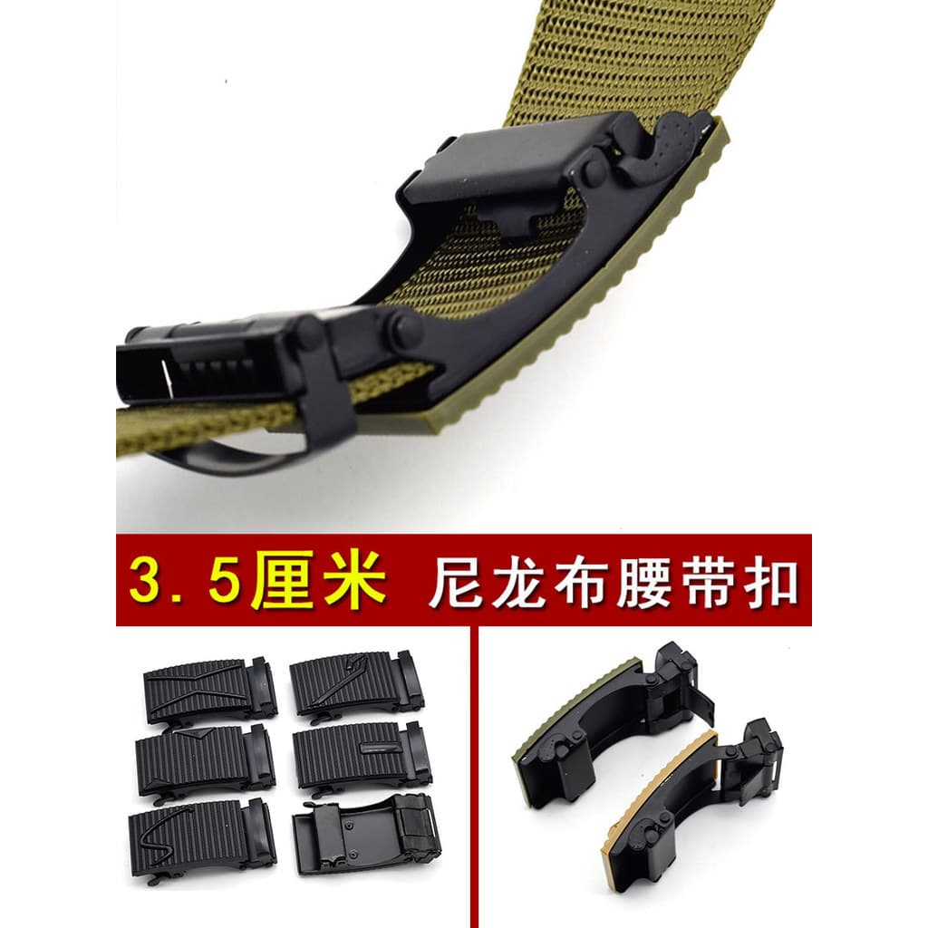 Cinto de lona masculino com fivela automática tanque Padrão Nylon Cinto Fivela especial 3.5 cm Calças Cinto Clipe