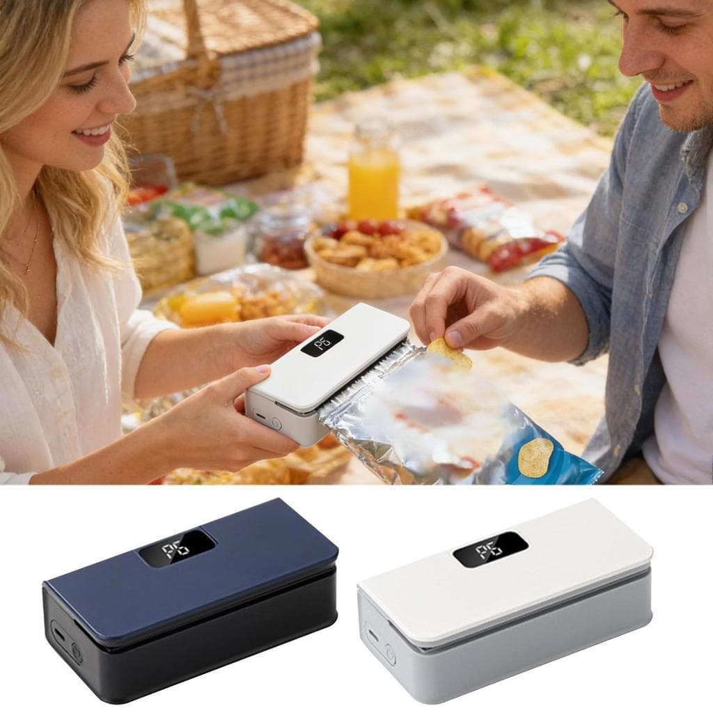 Máquina Seladora De Saco Recarregável Magnética , Selador De Calor E Cortador De 6 Modos Com Display De Energia LED , al
