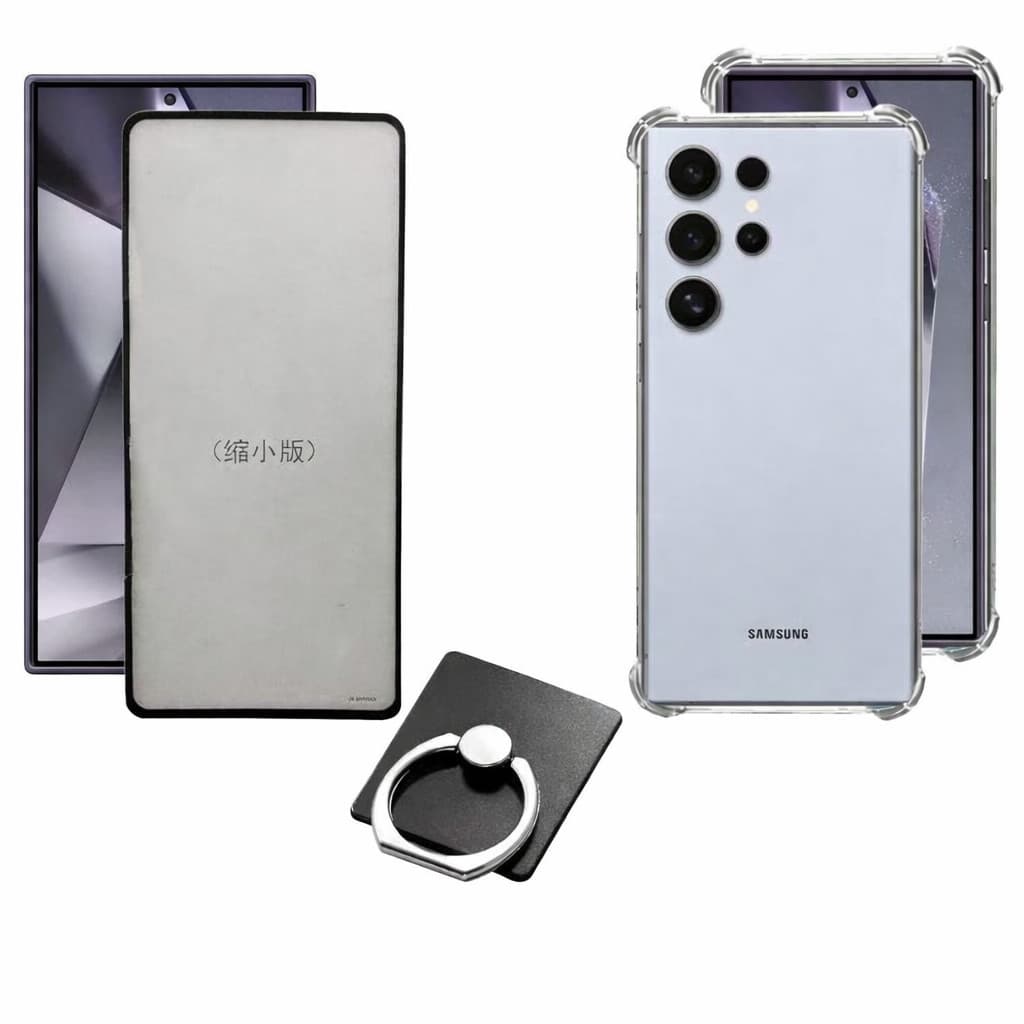 Capa + Película 3D Com Furo Digital + Anel Para Samsung Galaxy S24 Ultra