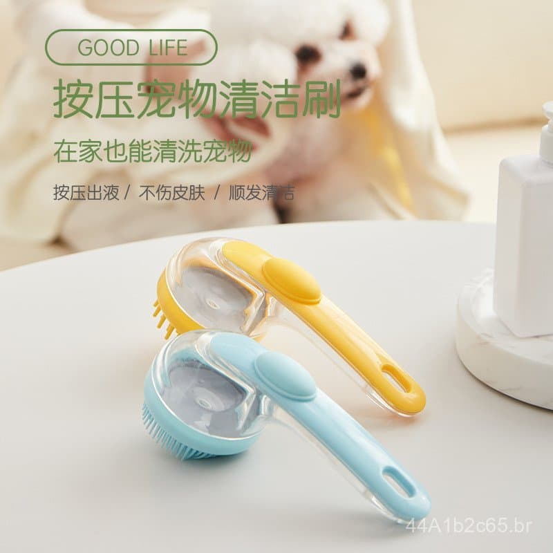 Escova de Banho para Animais de Estimação Qiyu, Escova de Silicone Especial para Gatos, Escova de Massagem, Luva de Banh
