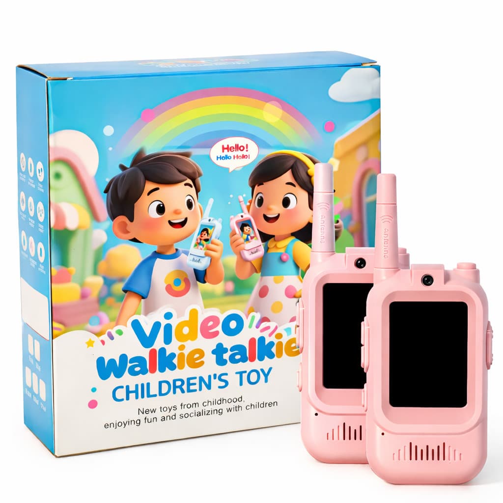 KIT 2 Rádio Infantil Comunicação Sem Fio com Vídeo Câmera Tela Criança