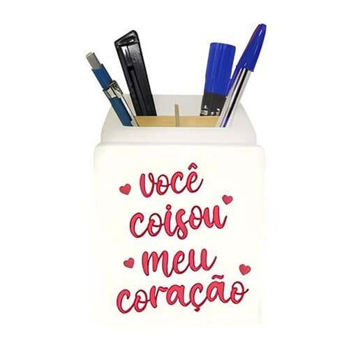 Organizador de Mesa LED Você Coisou Meu Coração Porta Objetos Decorativo Criativo