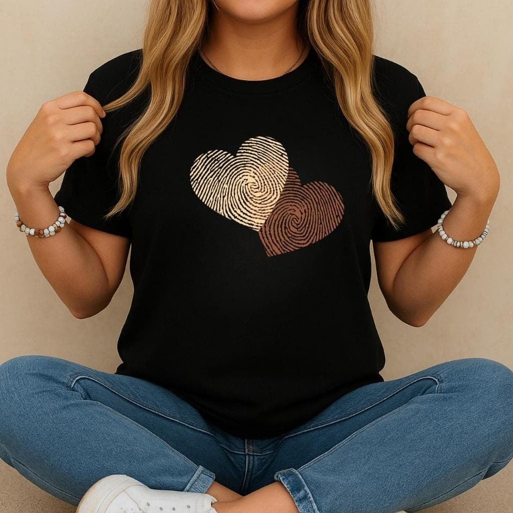 Camiseta Feminina Estampada Coração Colorido – Tshirt Arco-Íris Casual