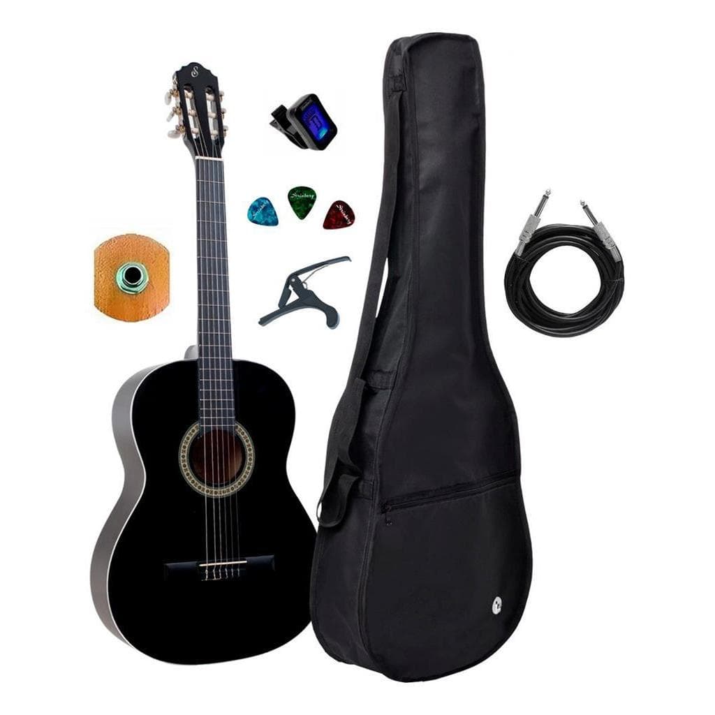 Violão Elétrico Giannini Nylon Clássico N-14 Bk Kit Completo