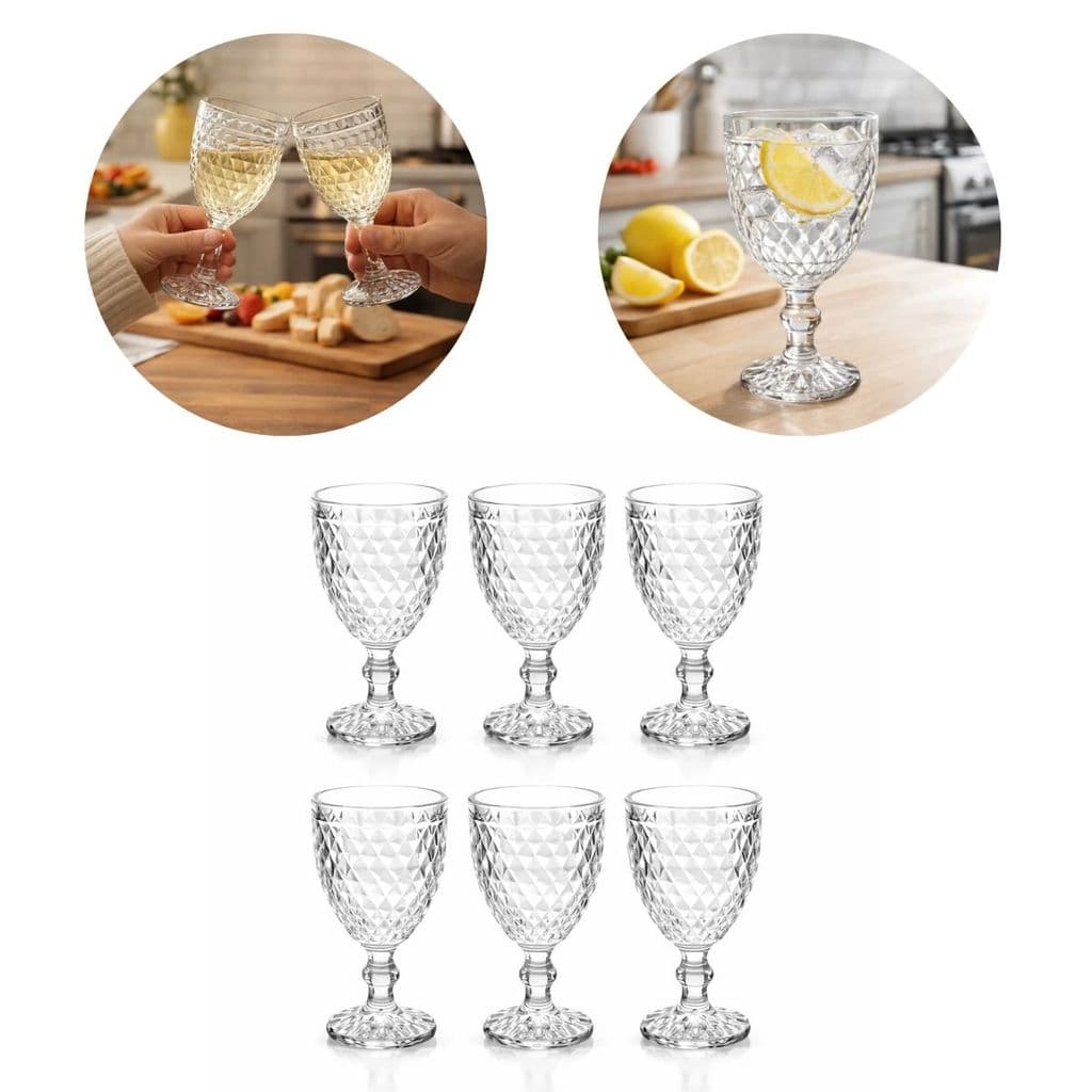 Jogo 6 Taças Vidro Abacaxi Pineapple 340ml para cozinha, Drinks e bebidas. beleza para sua cozinha