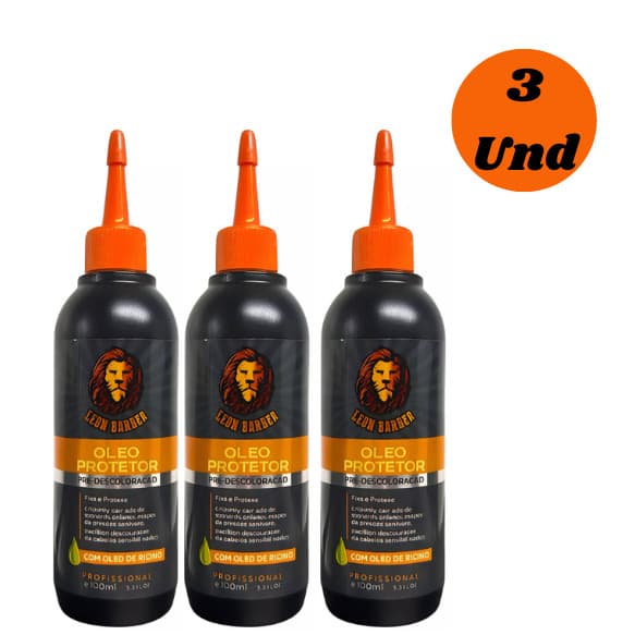 Kit 3 Óleos Protetores 100ml Pré Descoloração - Leon Barber